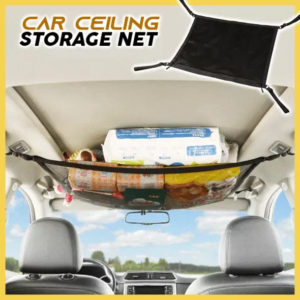 

Car Ceiling Storage Net Roof Luggage Mesh Bag Adjustable Travel Storage Bag Tent Towel Camper Car Accessories Supplies Interior