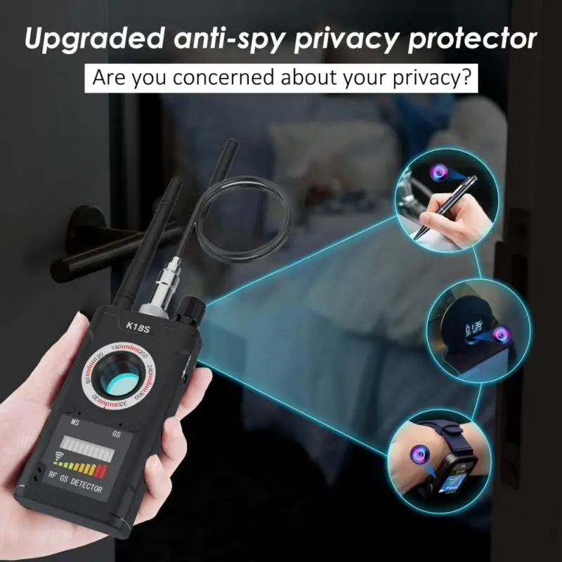 

Camera Detector Car Anti-track GSM Audio Bug Finder GPS Signal Lens Tracker Detect Wireless Camera Lens Scanner Device Finder