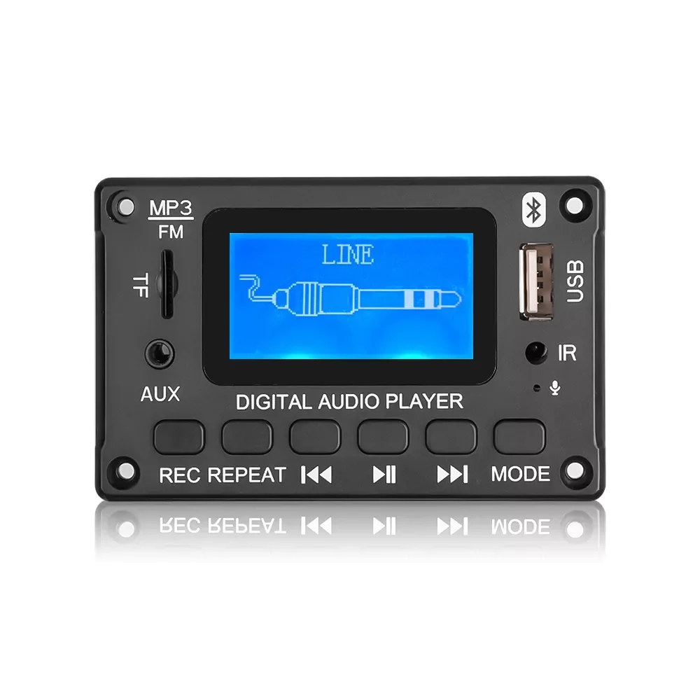 

2023NEW Kebidu DC 5V 12V Bluetooth Audio Decoder Board LCD Screen MP3 Player Support Call/Recording/MP3/USB/TF/LINE IN/FM/BLUETO
