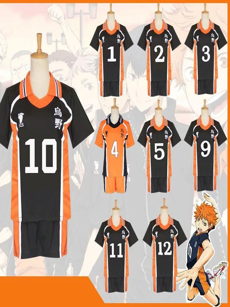 

Anime Haikyuu Hinata Shoyo Karasuno High School Volleyball Sportswear Christma Party Cosplay Short Sleeve ShortJersey Uniform
