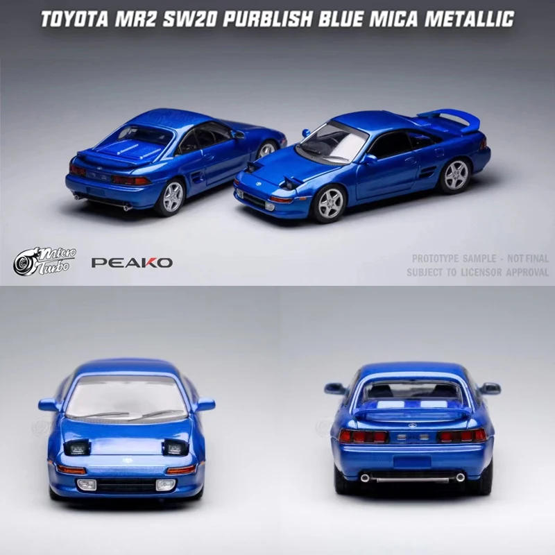 

Peako 1:64 Model Car Toyota MR2 SW20 Headlights Able to UP and Down - Metal Blue