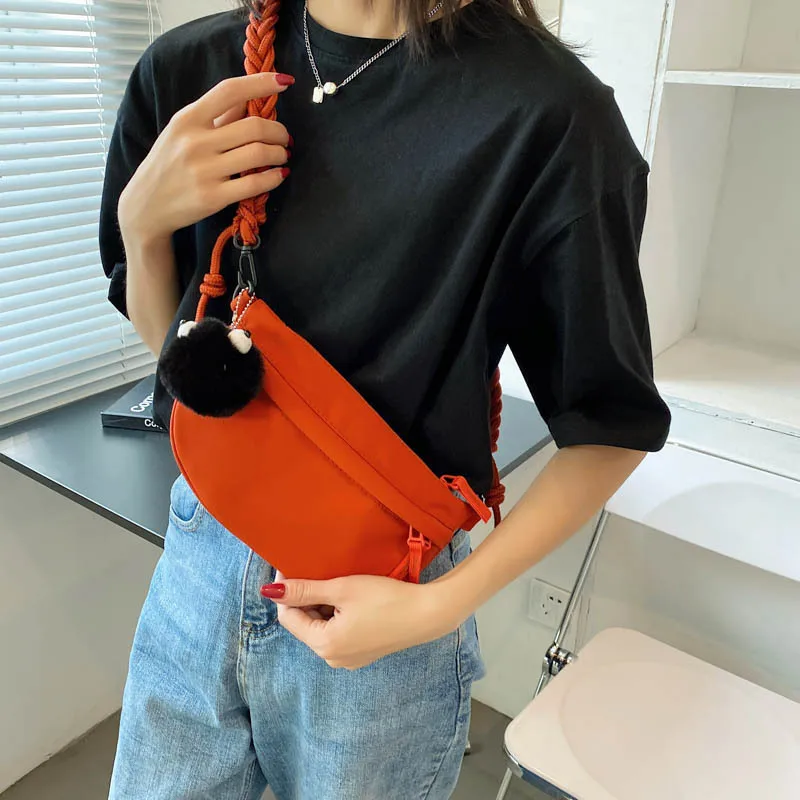 

Холщовая Сумка-слинг через плечо для женщин, простой нагрудной саквояж в Корейском стиле, Студенческая Винтажная сумочка на ремне