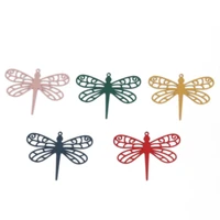 doreenbeads fashion copper insect pendants colorful dragonfly animal hollow jewelry diy findings charms 3 5cm x 2 7cm 10 pcs