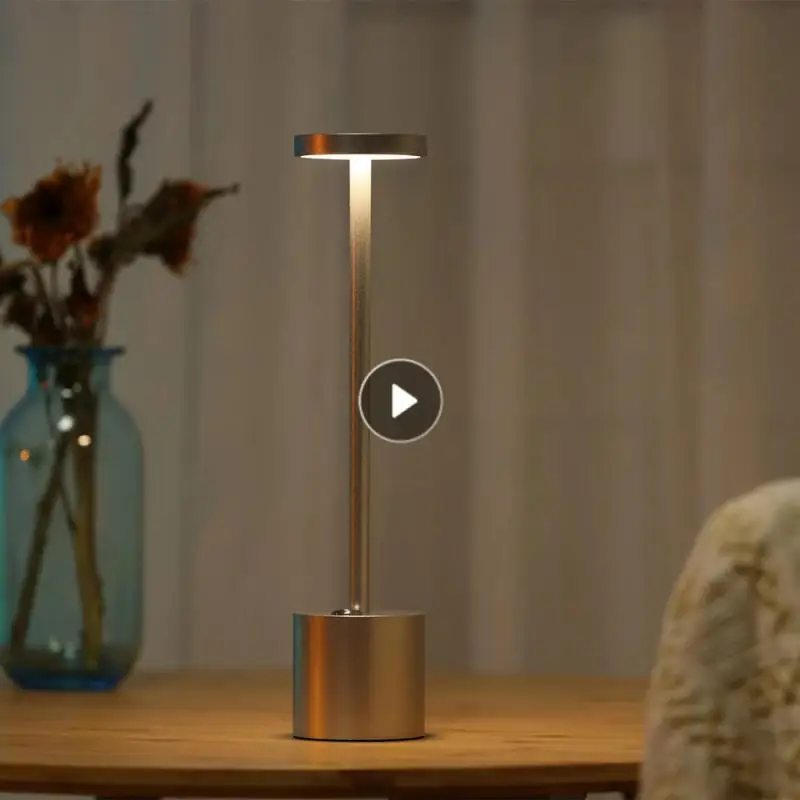 

LED Metal Atmosphere Desk Lamp Rechargeable Touch Dimming Table Lamp Nordic Fashion Bar Living Room Bedroom Eye Protection Light