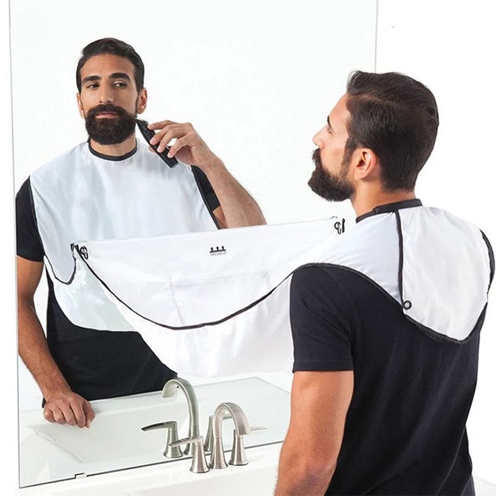 

Man Bathroom Apron Male Beard Apron Razor Holder Hair Shave Beard Catcher Waterproof Floral Cloth Bathroom Cleaning Protection