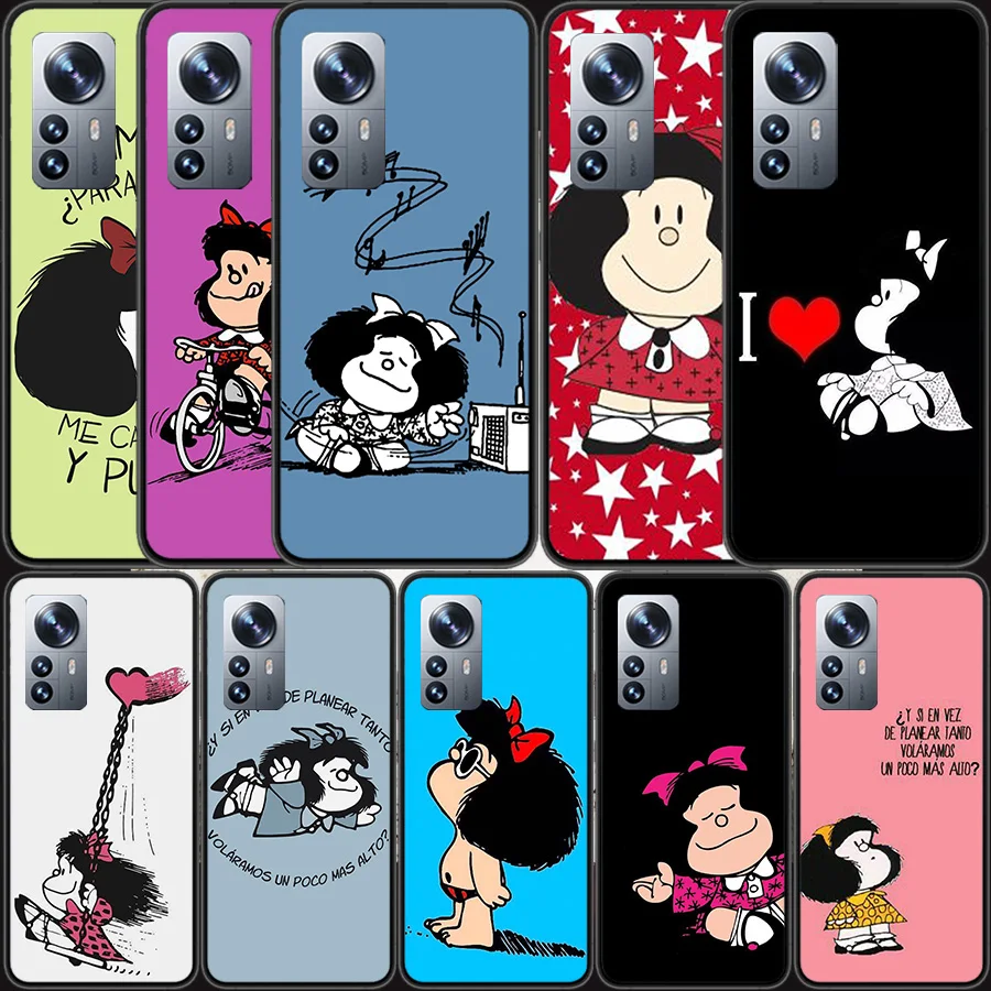 Чехол для телефона Mafalda с мультяшным рисунком Xiaomi Poco X7 X6 X5 X4 X3 GT NFC M4 M5 Pro 5G M3 Mi F6 F5 F4 F3