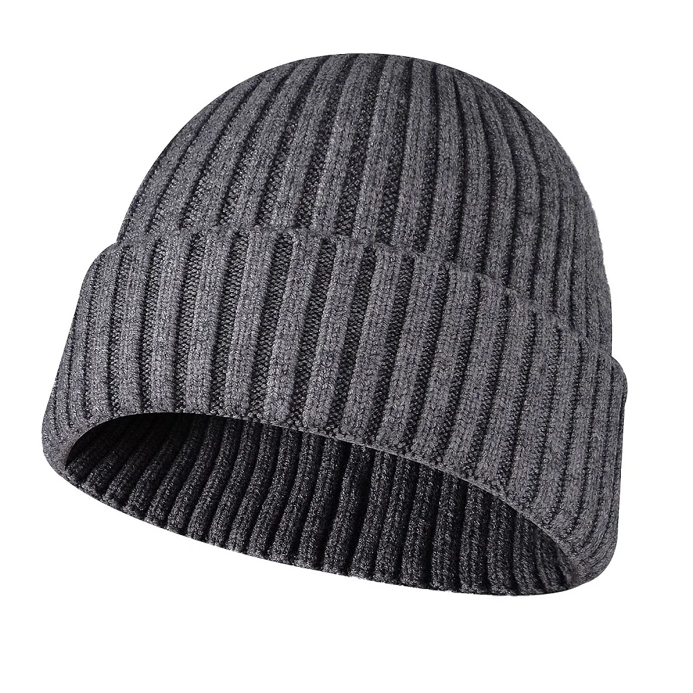 Теплые зимние шапочки с манжетами облегающие шапки теплая вязаная шапка уличные