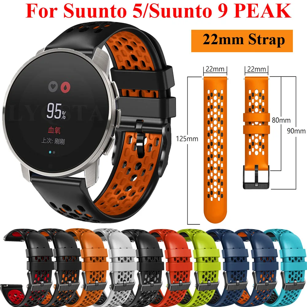 

Hot 22mm Silicone Watch Strap For Suunto 5 Peak / Suunto 9 Peak Watchband For Oneplus Watch/LEMFO K22 Bracelet Strap Wristband