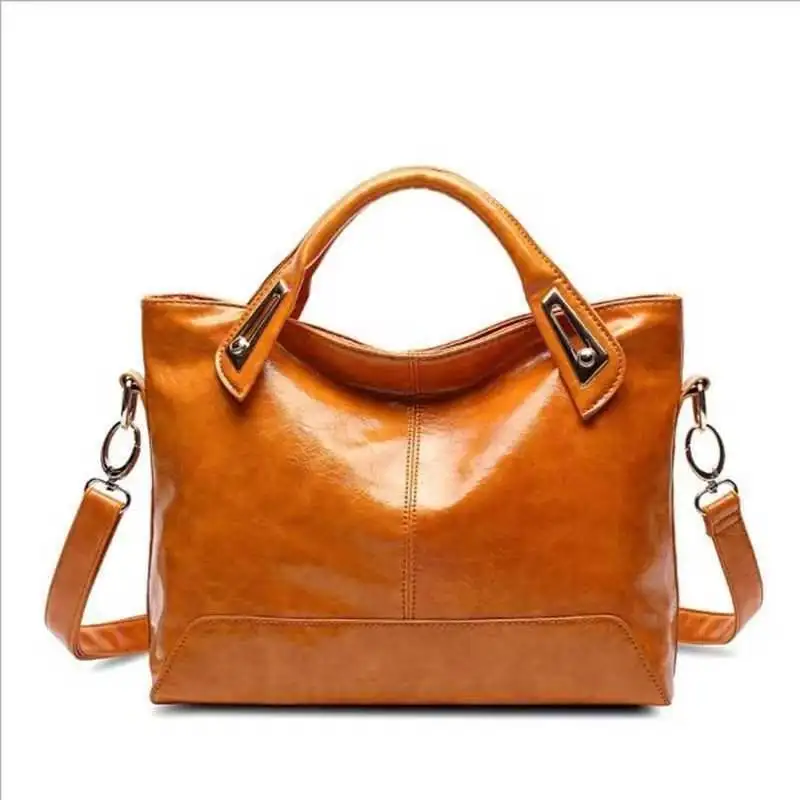 

Women's Bag Fashion New Handheld Oil Leather Bag Women's Retro One Shoulder Straddle Bag 2023 Summer Bag