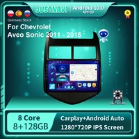 justnavi dsp android 10 0 car radio for chevrolet aveo sonic 2011 2015 8g128g stereo multimedia video player gps navigation