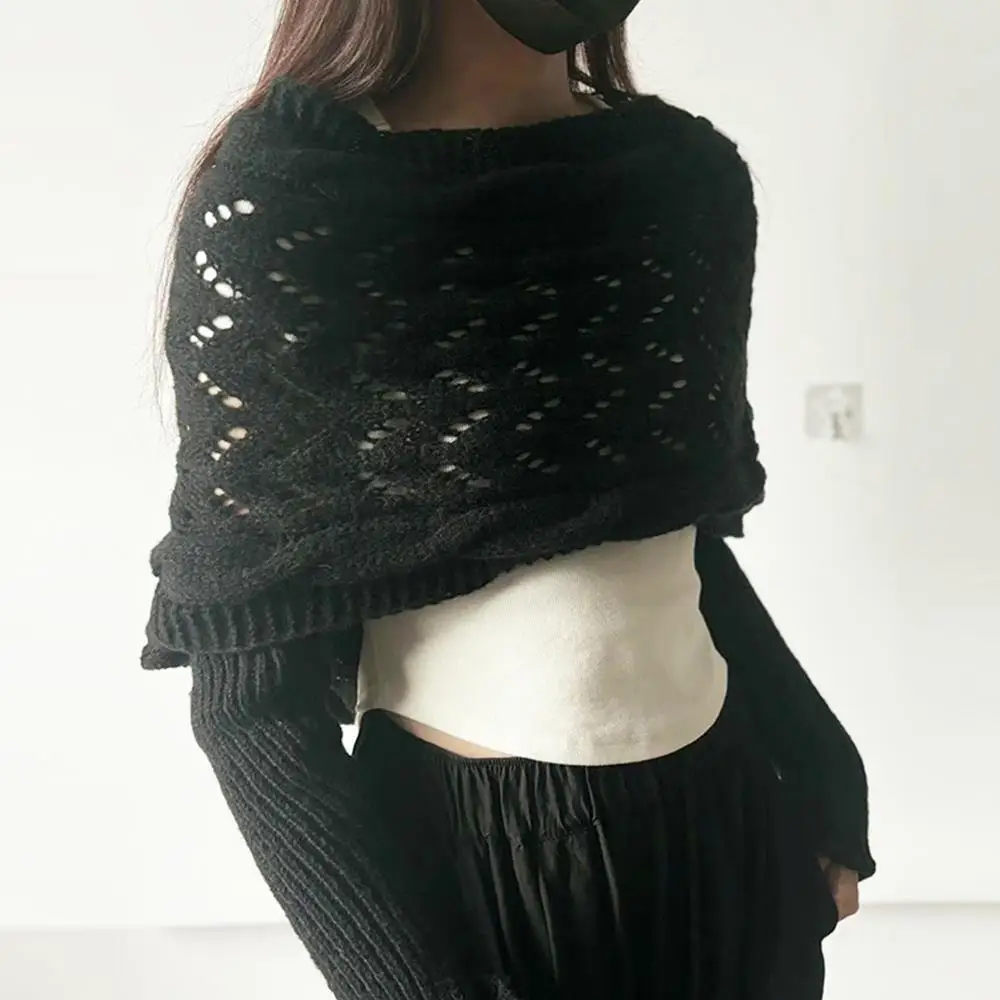 Новинка 2025 года вязаная крючком шаль модная модель шарф вязаные длинные шарфы
