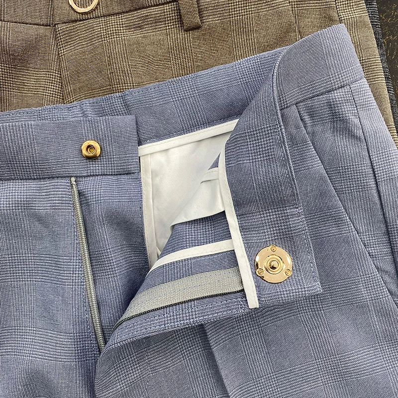 Мужские костюмные брюки весна 2022 модные деловые повседневные облегающие