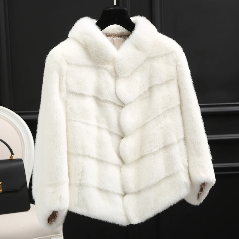 

fur Mink short fur coat coat small 2023 women's clothing outerwear jacket coats winter new fashion collar