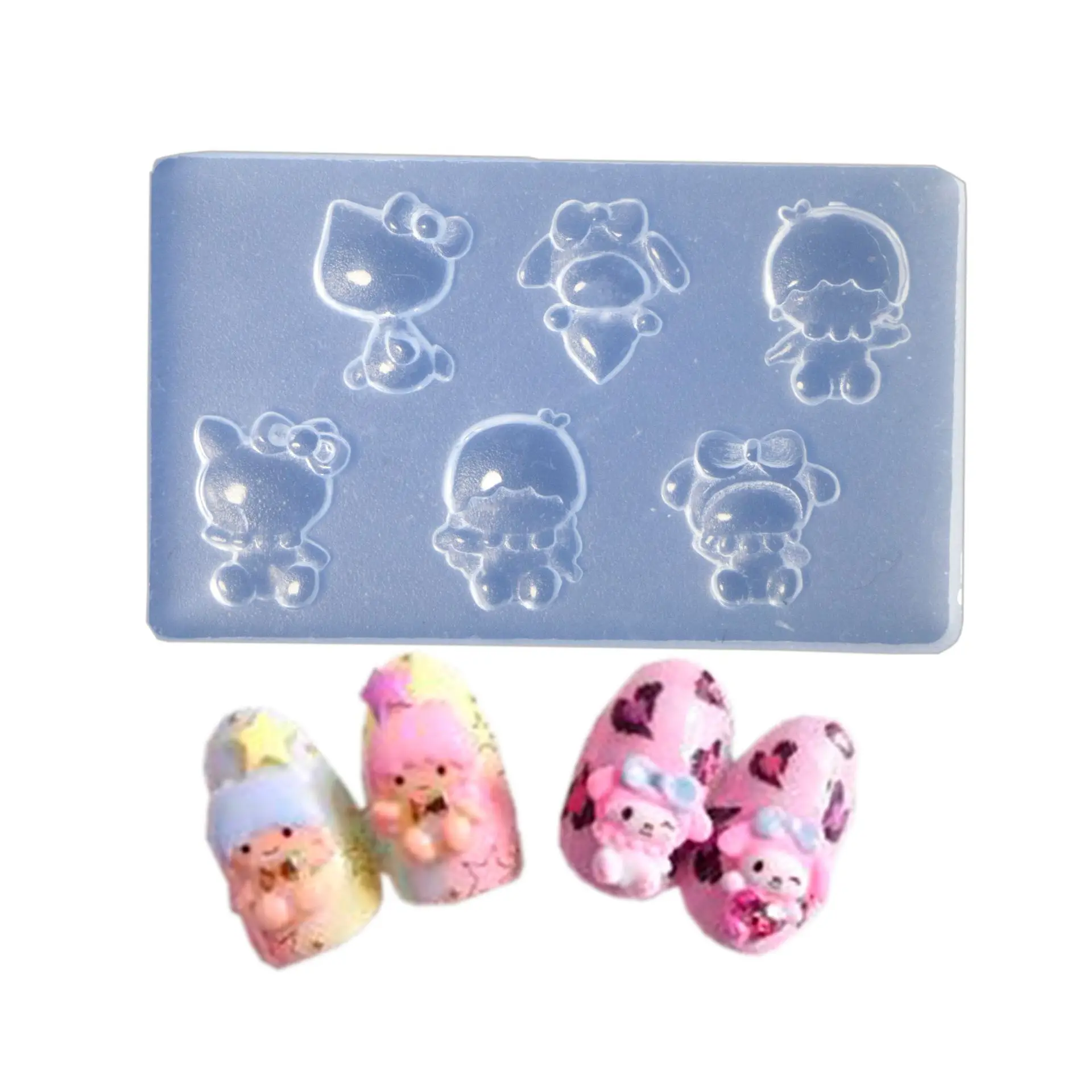 1pc  Bear 3D Acrylic Nail Mold Duck Nail  Decorations  DIY Design Cat Silicone Manicure Mold Unicorn Nail Art
