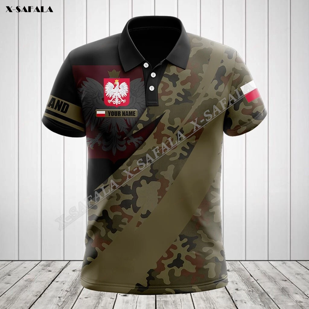 

Poland Camo Army Veteran Flag Eagle 3D Print Men's Adult Polo Shirt Short Sleeve Top Tee High Quality Breathable Shrink-proof