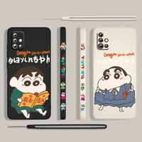 cartoon boy crayon shin chan for samsung galaxy a73 a53 a33 a52 a32 a22 a71 a51 a21s a03s a50 4g 5g liquid left rope phone case
