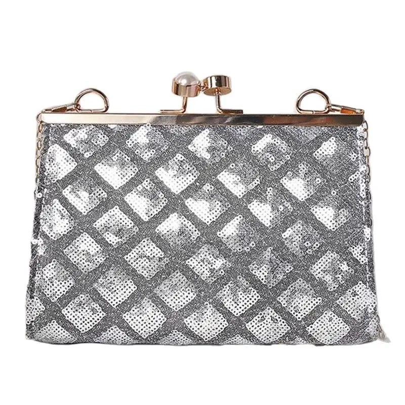 

2022 New Quality Women Sequins Evening Clutch Bags Wedding Dinner Bags Chain Diamond Shoulder Bags Drop Shipping
