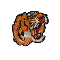 tiger head animal iron on patches for clothes small embroidered symmetry anime patches sticker appliques for clothing bag coat