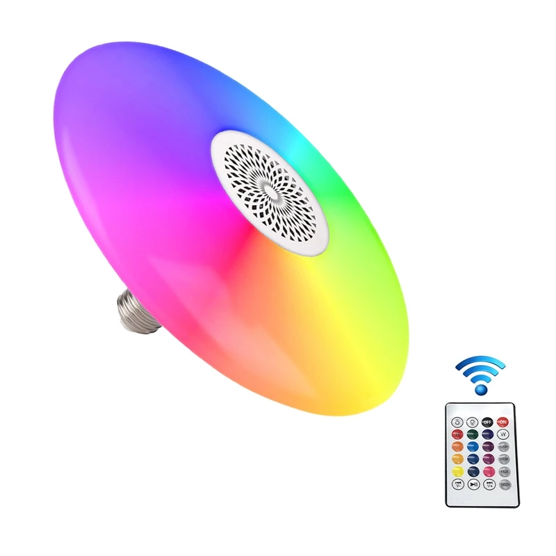 

Умная цветная Bluetooth-колонка, 24 Вт, светодиодсветодиодный музыкальсветильник па, RGB-лампа с регулируемой яркостью для дома