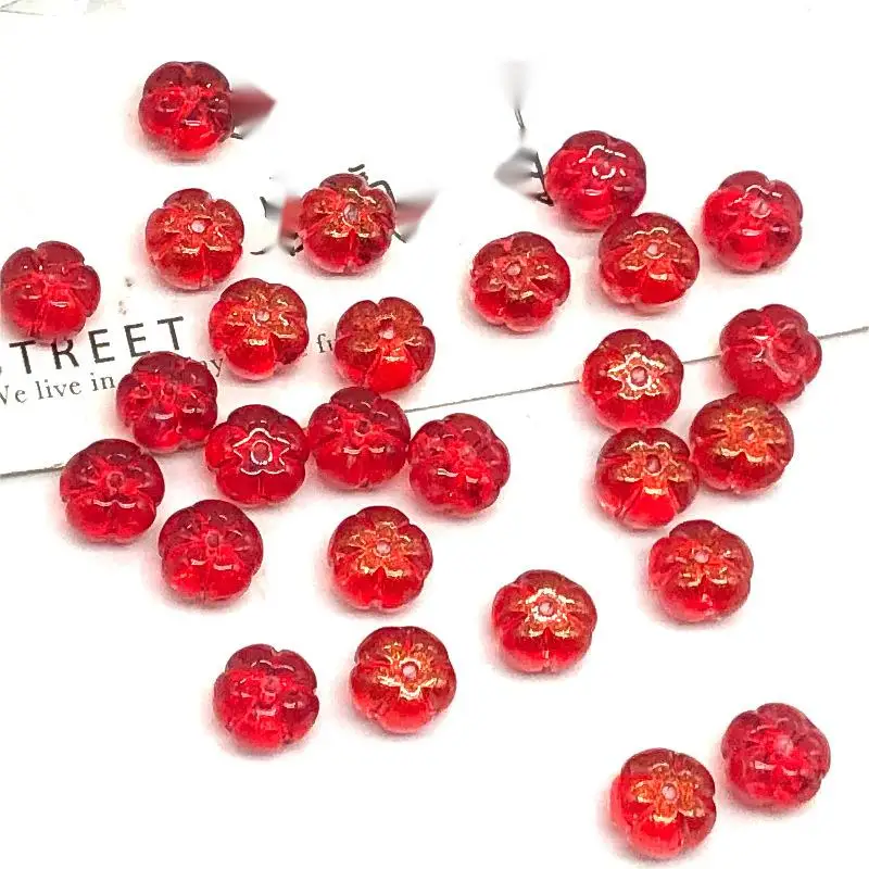 50 шт. 8*10 мм Чешская глазурованная плоская Тыква сделай сам стиль старого стиля