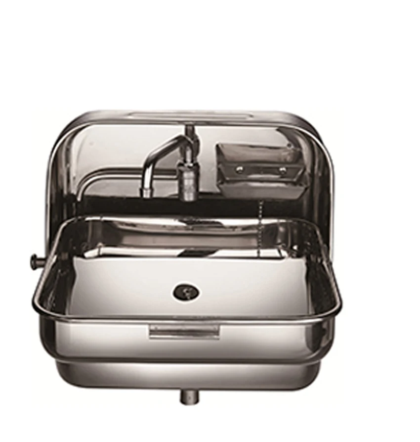 

Складная Раковина RV 304 из нержавеющей стали со встроенным краном, применим к фургону, кемперу Лодка на стену, раковина 370*390 *(180/375) мм