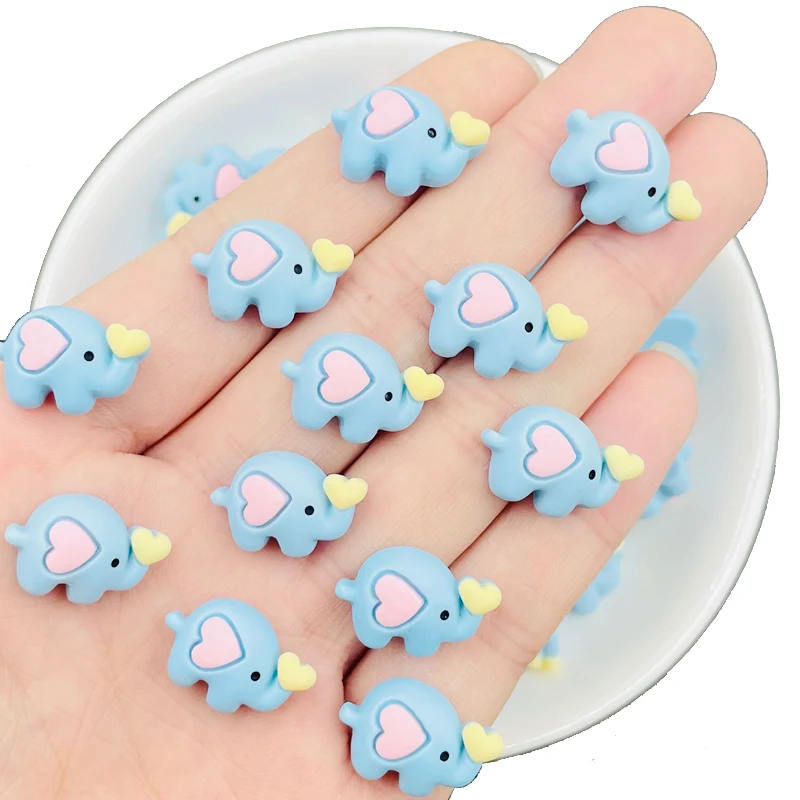 

20 Pcs New Cute Mini Cartoon Animal Elephant Resin Crafts Flatback Cabochon Ornament Jewelry Making Hairwear Accessorie