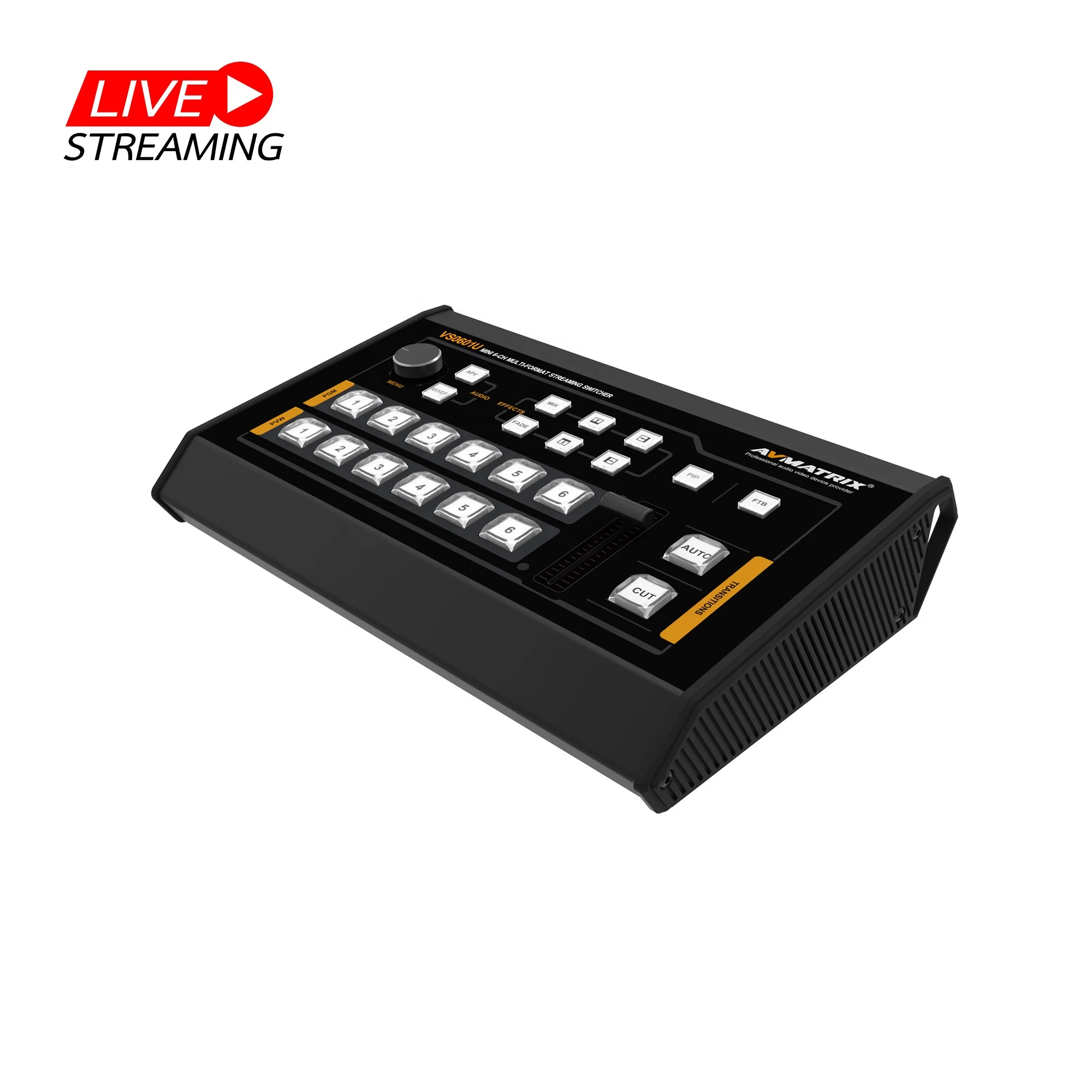 

VS0601U Mini 6CH SDI HDMI Multi-format live Streaming Video Switcher