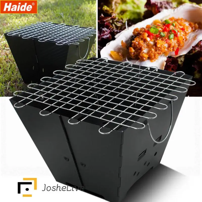 

Garden Square BBQ Grill Portable Folding Barbecue Rack Outdoor Camping Stainless Steel Carbon Oven Suitable For 2-5 Persons