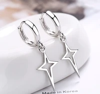 gothic punk style copper metal drop earrings blacksilver color stars cross pendientes fashion for women men rock jewelry