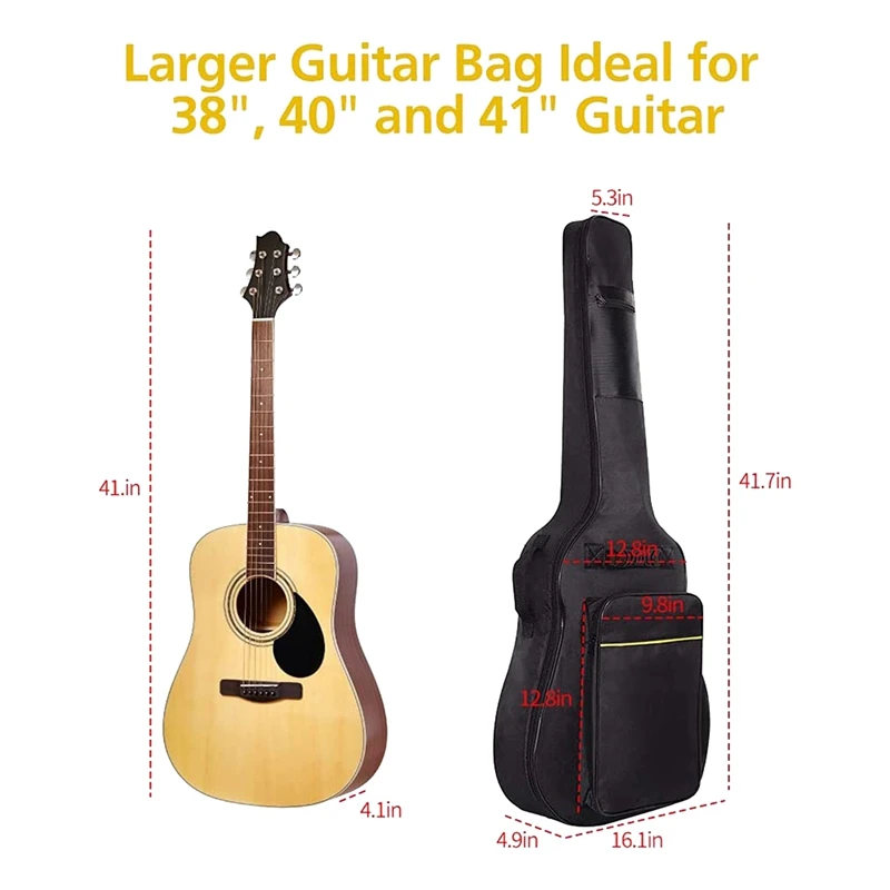 2 Pack Guitar Bags Electric Guitar Case For Acoustic Classical Guitar, Ukulele, Bass Guitar images - 6