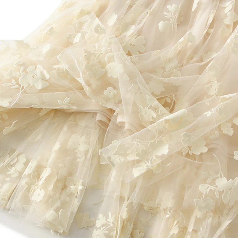 Женская Элегантная Юбка-миди С Тюлевым Принтом В Форме Трапеции Эластичной