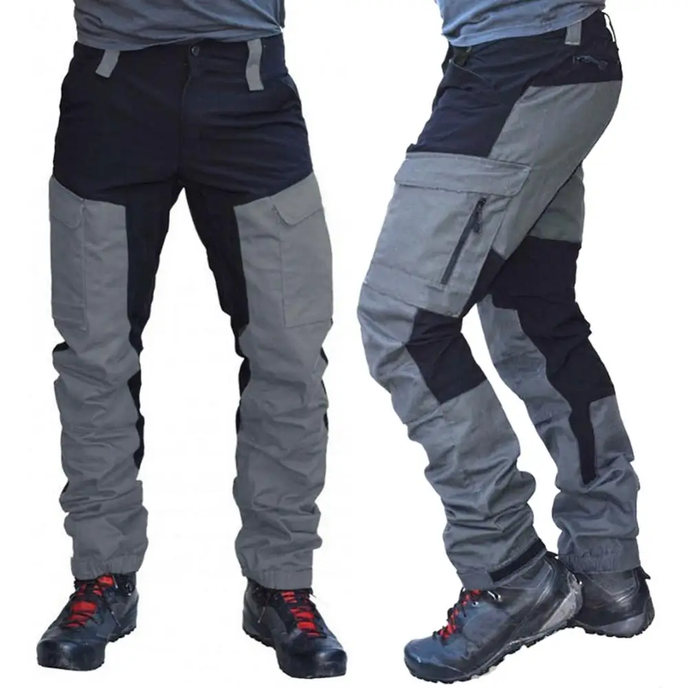 

Men Fashion Color Block Multi Pockets Sports Long Cargo Pants Work Trousers Men Cargo Pants Men Pants Trousers