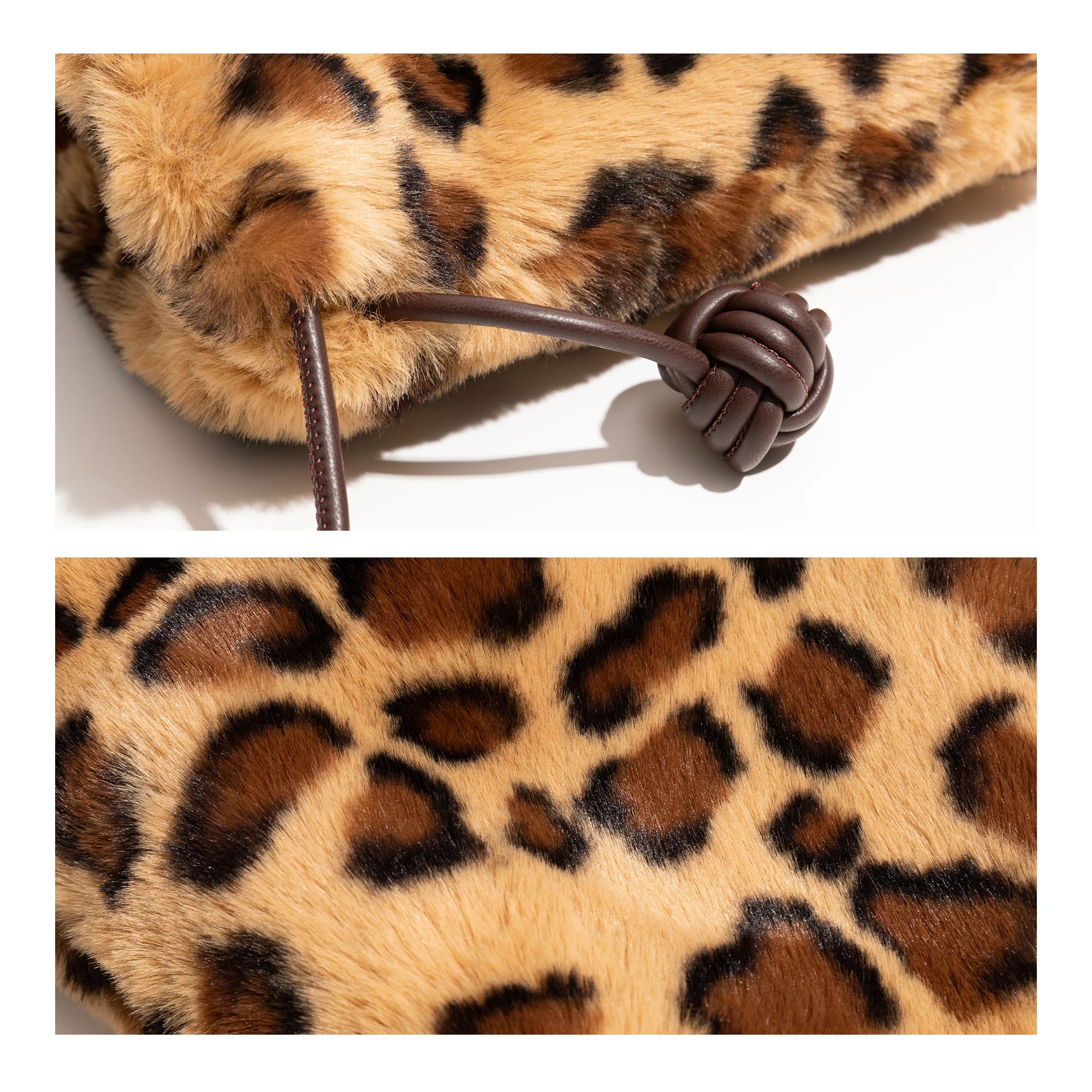 KOKOPEAS винтажная леопардовая сумка через плечо из искусственного меха на шнурке