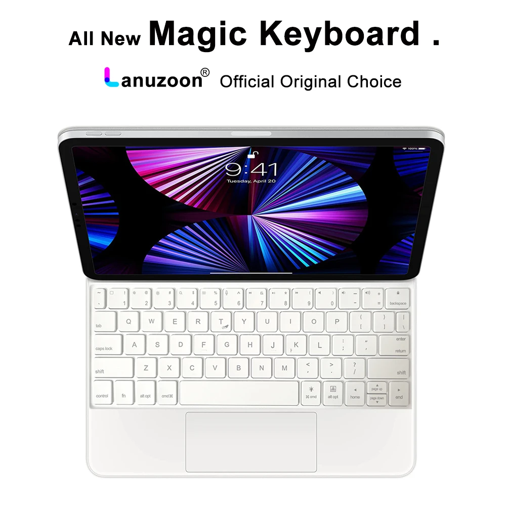 

LANUZOON AJ5 Magic Keyboard For iPad Pro 11 12.9 Air 4 5 2020 2022 Case With Bluetooth Wireless Smart Touchpad Korean Portuguese