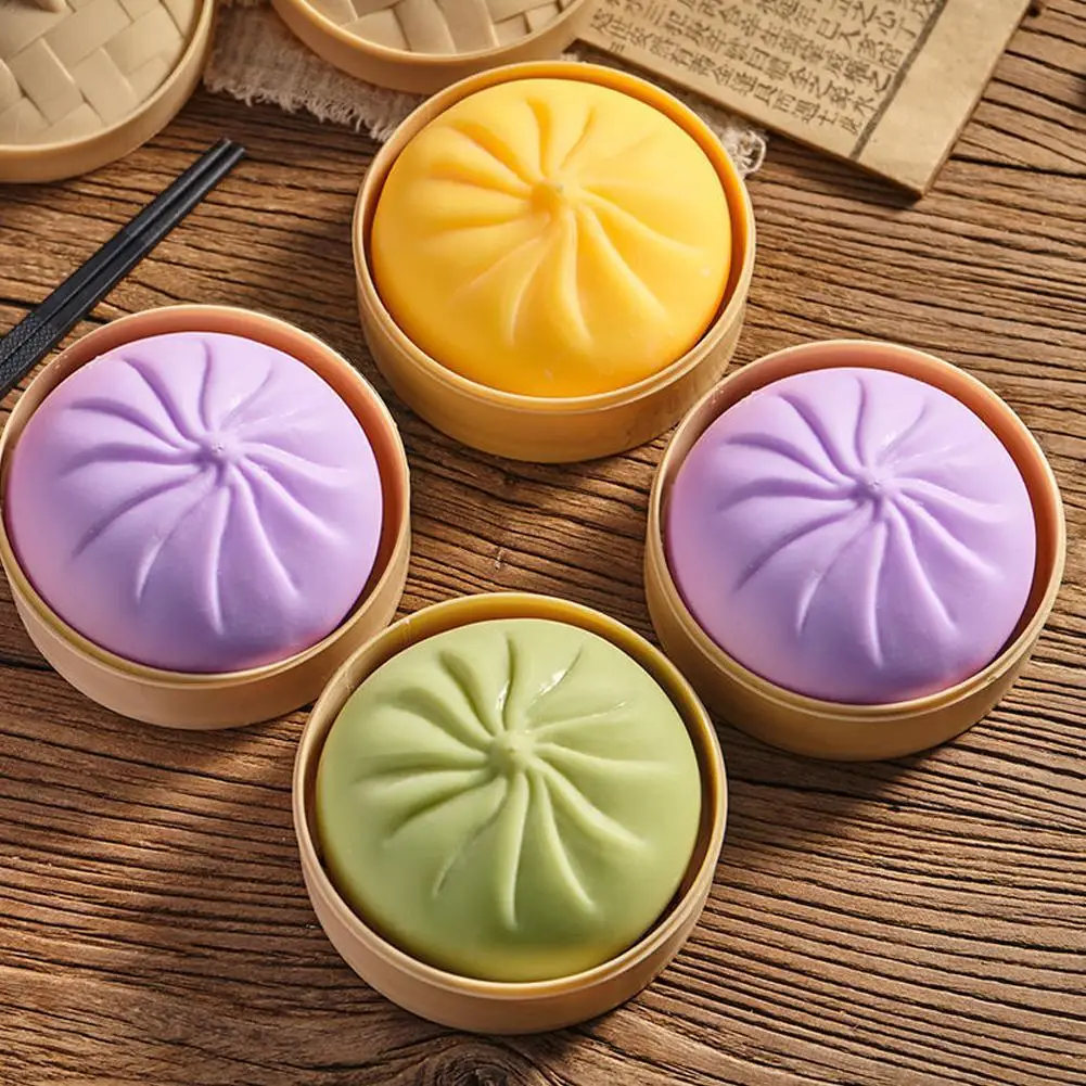 

Simulation Steamed Stuffed Bun Squishy Slow Rising Stress Relief Squishy Toys Antistress Dumpling Model Kid Gift