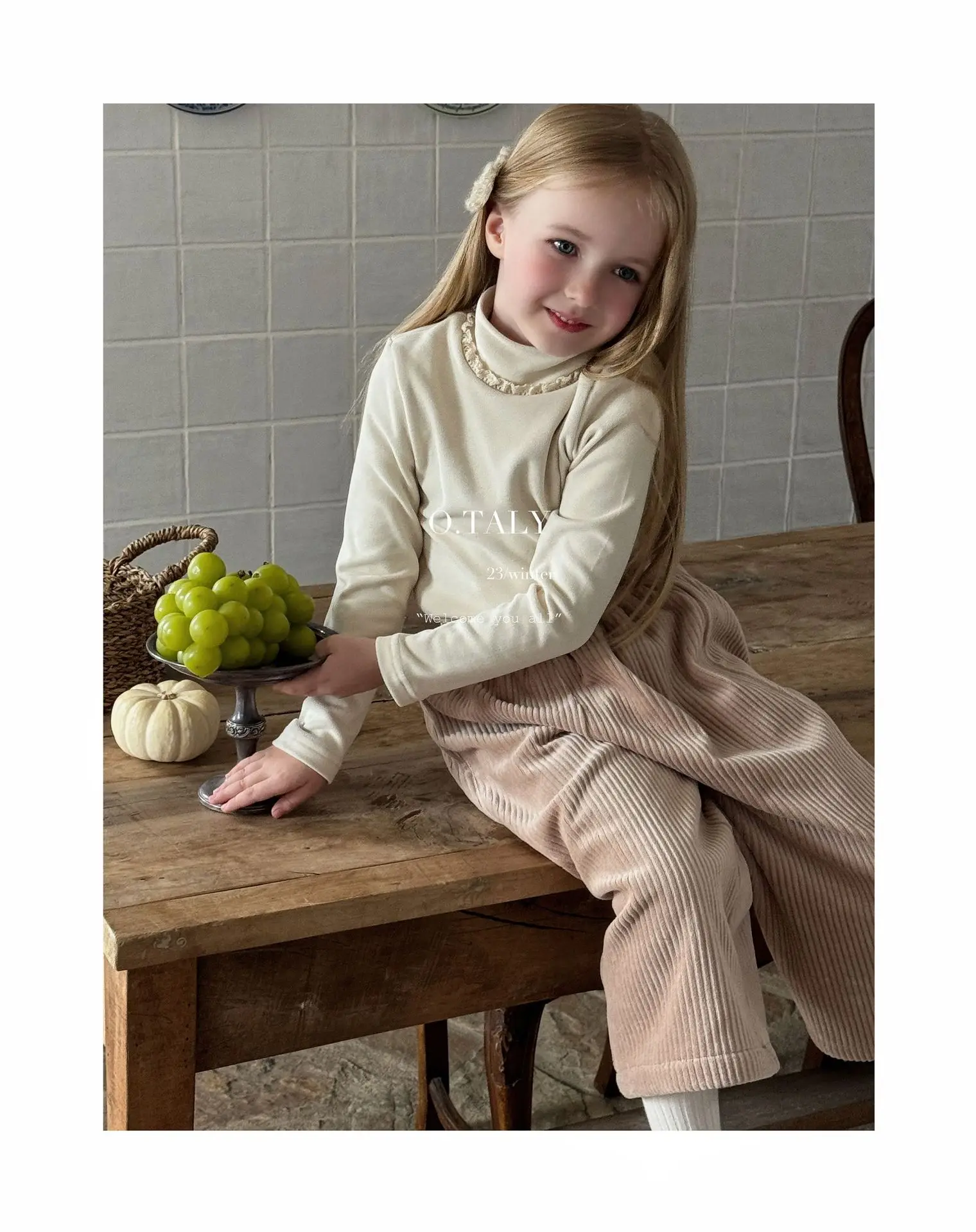 Базовая рубашка для девочек новинка 2023 зимняя кашемировая детская майка в