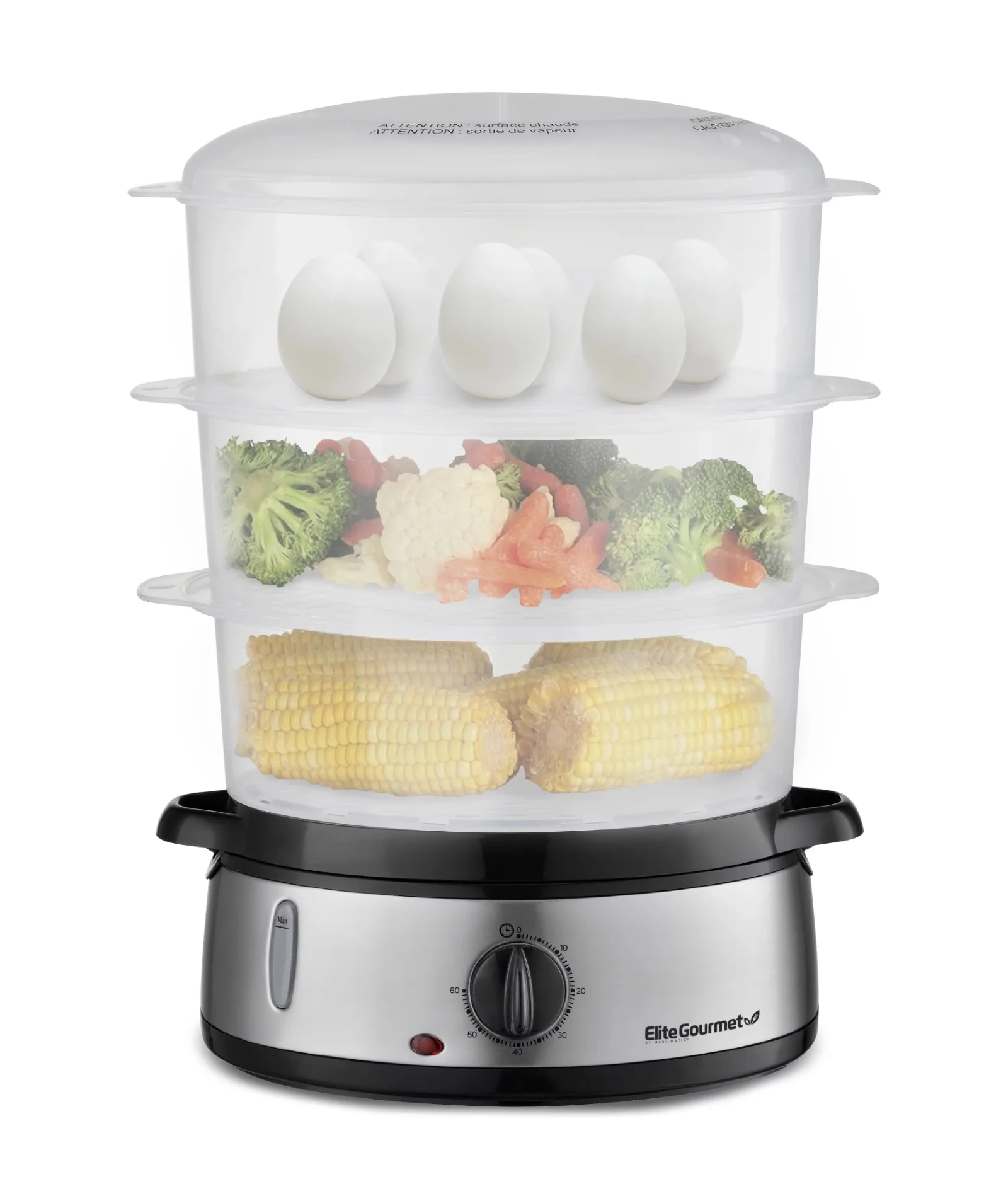 

9-Quart Stainless Steel 3-Tier Food Steamer.USA.NEW
