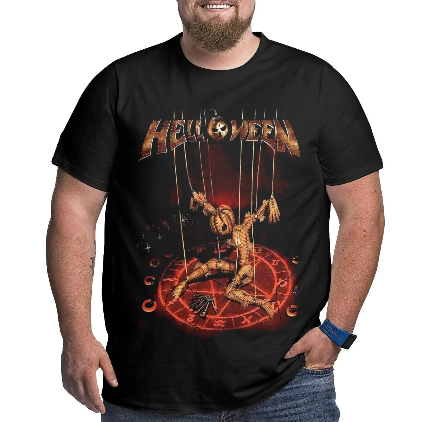 

Helloween Hellbook Power Metal Gamma Ray Oversized T-Shirt Anime T-Shirt Top Men's Cotton T-Shirt Mens Clothes Harajuku Tshirt
