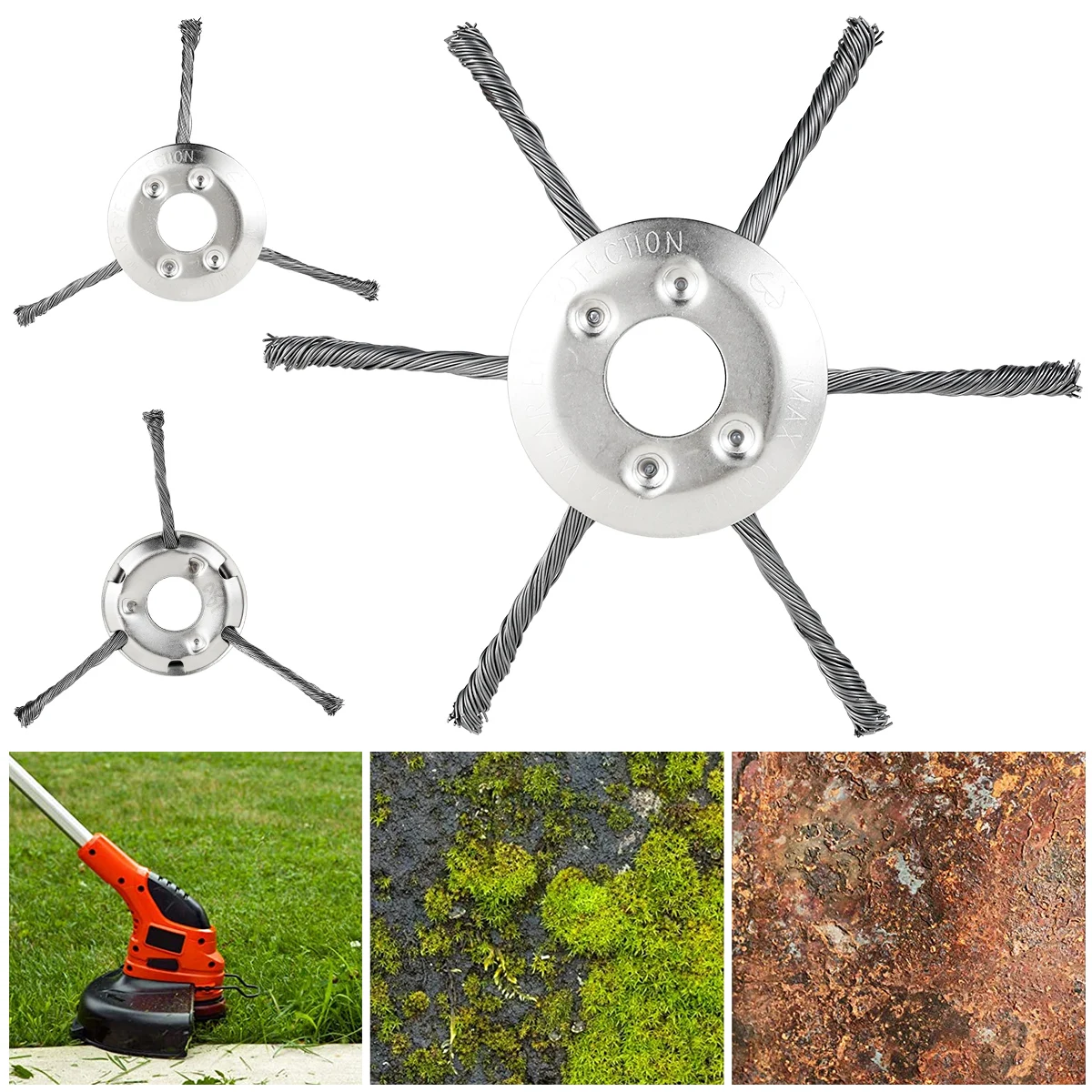 

Головка триммера для травы, 7 дюймов, 3/6 головки, карбоновая металлическая щетка, универсальная гибкая лезвие для пивокосилки, аксессуары дл...