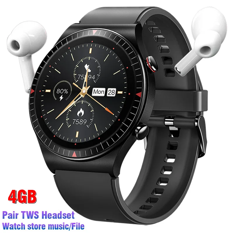 

Smart Watch Men 4G Music MP3 Watch Women Bluetooth Call TWS Bluetooth Headset Fitness Smartwatch For IOS Android PK GT2 Pro GTS
