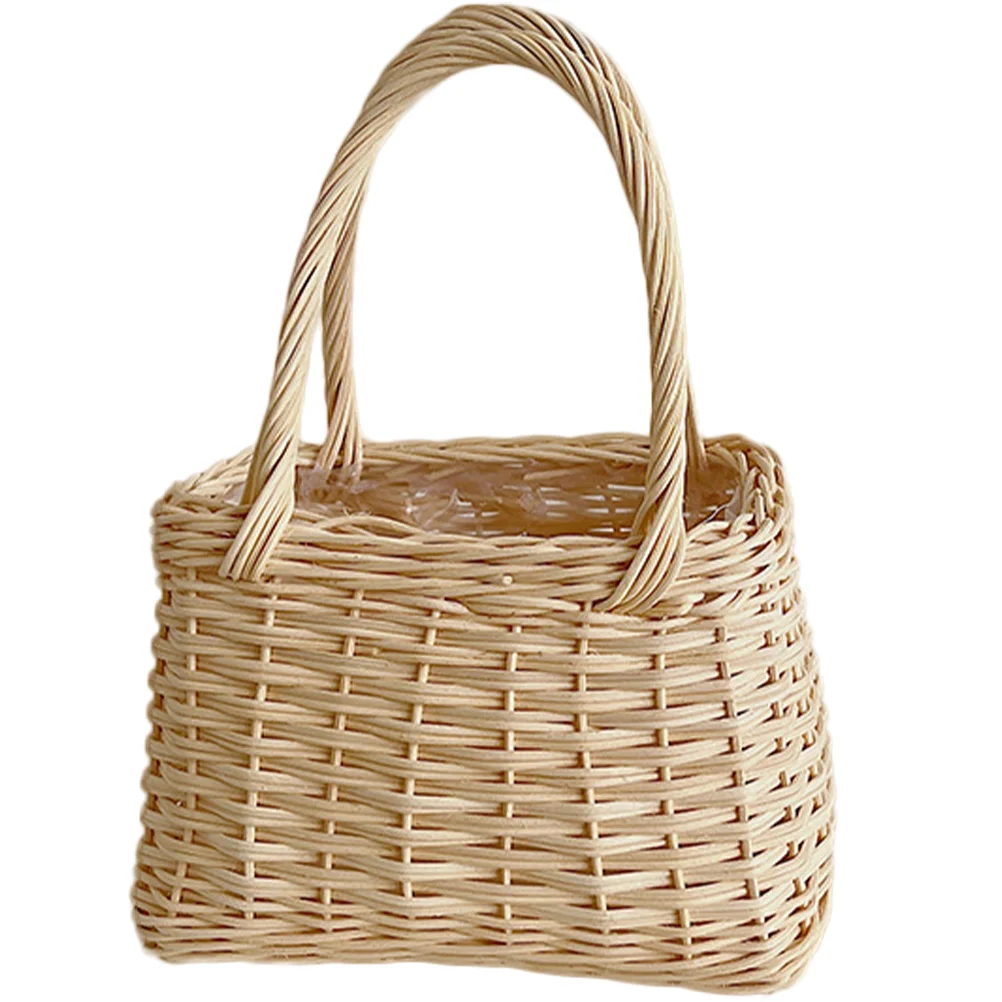 

Basket Flower Baskets Straw Rattan Girl Woven Retroshopping Fruit Picnic Laundry Bridal Rustic Pot Vase Farmhouse Hand Wedding