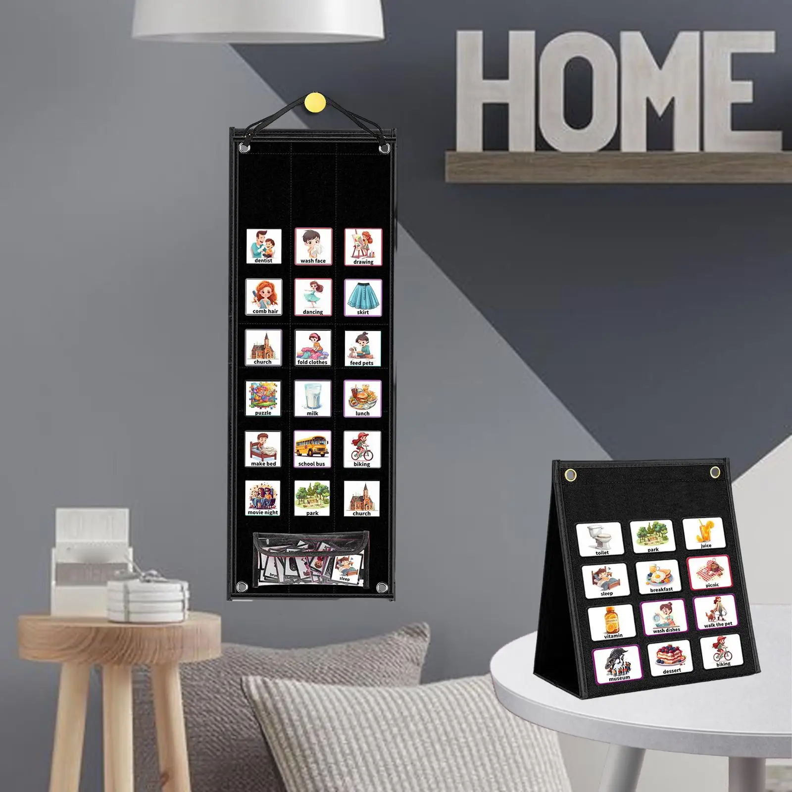 Детский визуальный график с 96 картами, настенный планировщик для классной комнаты, инструменты для ежедневных работ, схема, плакат, настенный график