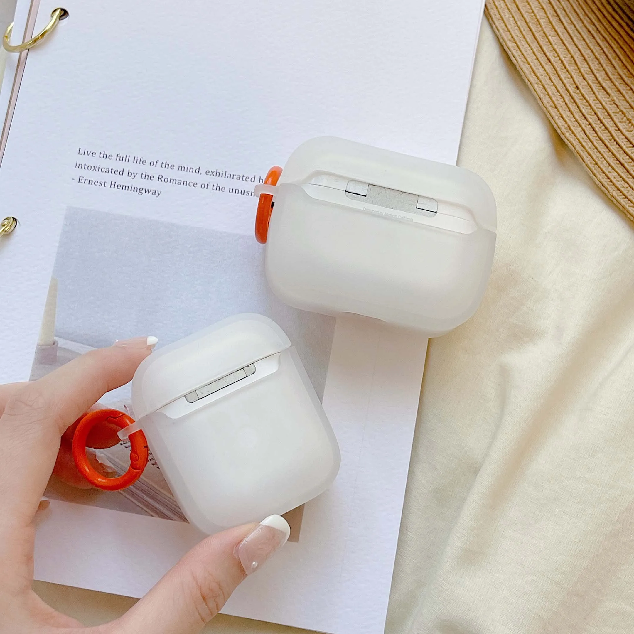 Фото Матовый Силиконовый чехол для airpods pro 1 2 3, с изображением кролика, оранжевых, милых удачи, звезд, mooon, чехол для беспроводных bluetooth наушников, з... №4