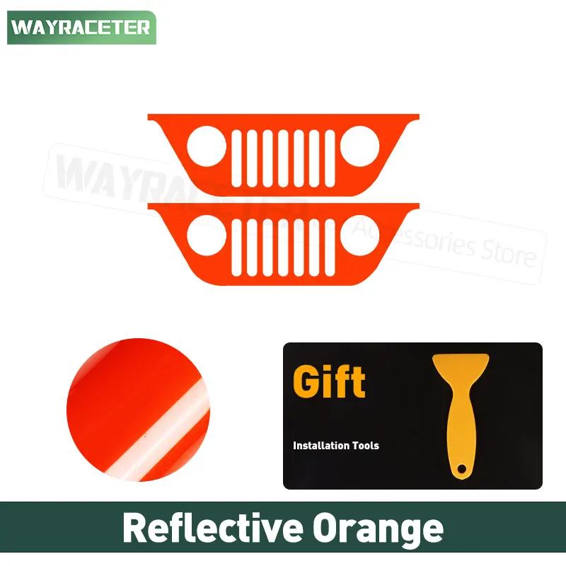 

Светоотражающий виниловый гриль 2 шт., наклейка на переднее стекло и заднее стекло для Jeep Renegade Wrangler, Гладиатор, компас, Grand Cherokee WL