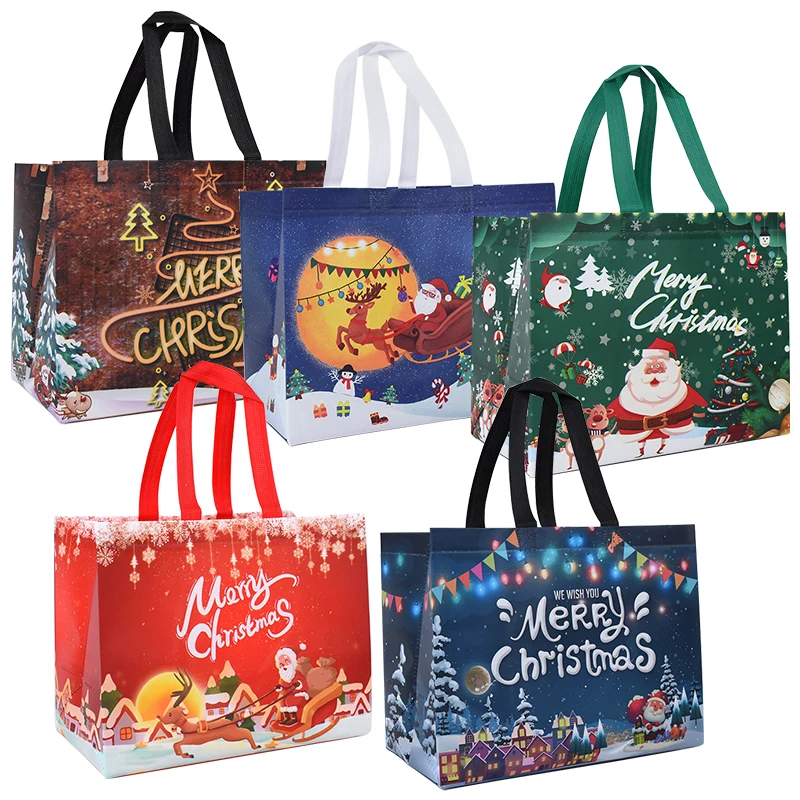 

Christmas Gift Bag Santa Claus Snowman Candy Gift Packaging Bag 2023 Merry Christmas Party Home Decor Navidad Noel 2024 New Year