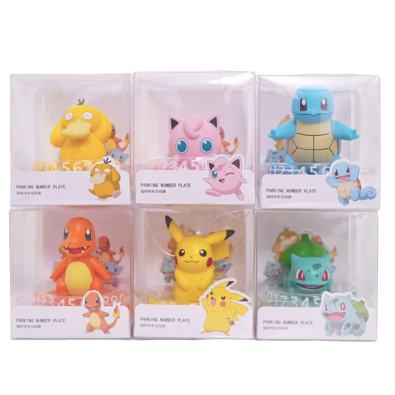 

Pokemon Pikachu Bulbasaur Charmander Squirtle Anime Temporary Parking Phone Number Plate Car Ornaments Cute Cuadros Gift Decor