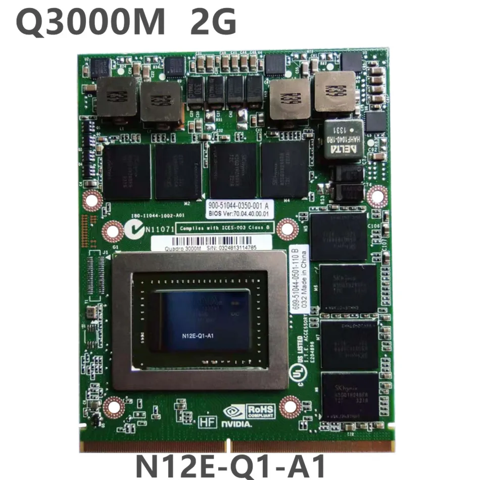 

Original Quadro 3000M Q3000M VGA GPU Graphics Video Card for Dell Precision M6600 M6700 M6800 HP 8760W 8770W 8740W N12E-Q1-A1