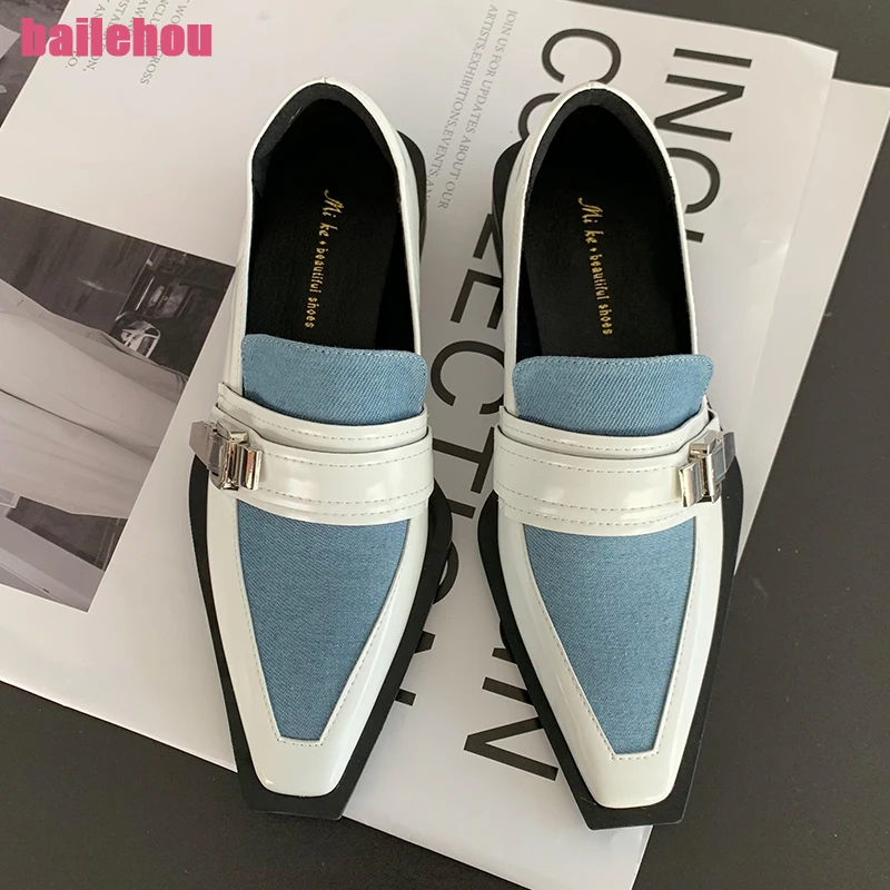 

Women Pumps High Heels 2023 New In Fashion Mixed Colors Ladies Sandals Loafers Footwear Square Toe Casual Outside Female Shoes