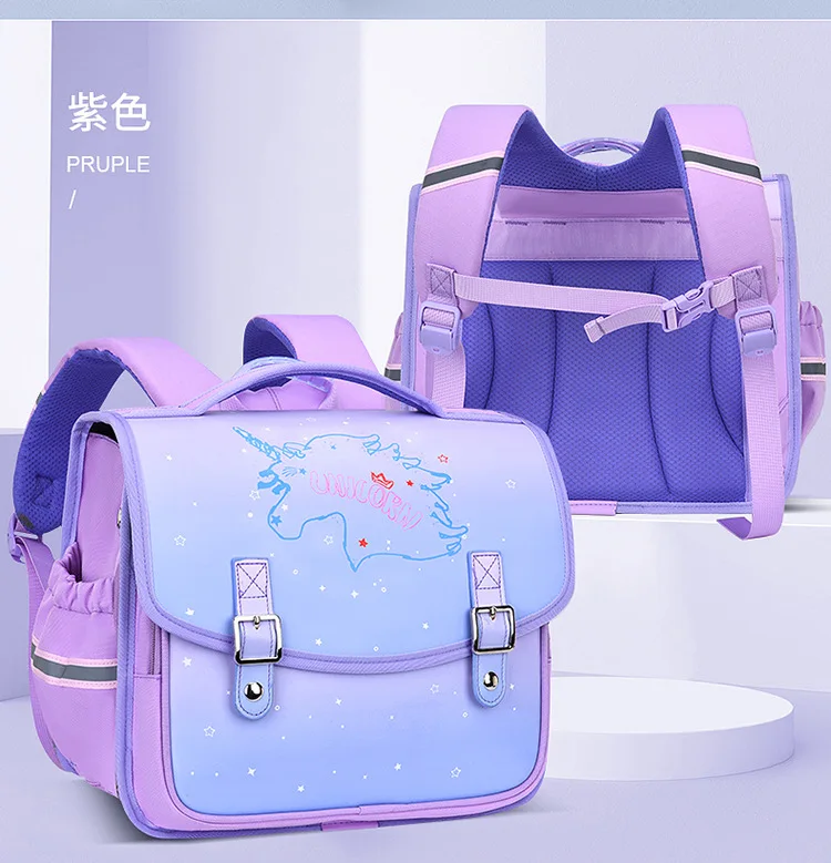 Primary Children Cartoon Unicorn Dinosaur Horizontal Backpacks New Fashion Girls Boys Starry Sky Cute Schoolbags for Grade 1-3-6