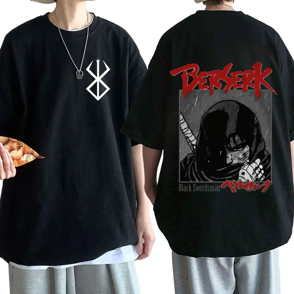 

Anime Berserk Guts Graphics T Shirt Swordsman Manga T-shirt 90s Unisex Tees Hip Hop Streetwear Men's Oversized T-shirts Tops